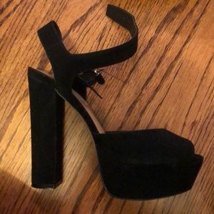 Steve Madden suede block heels